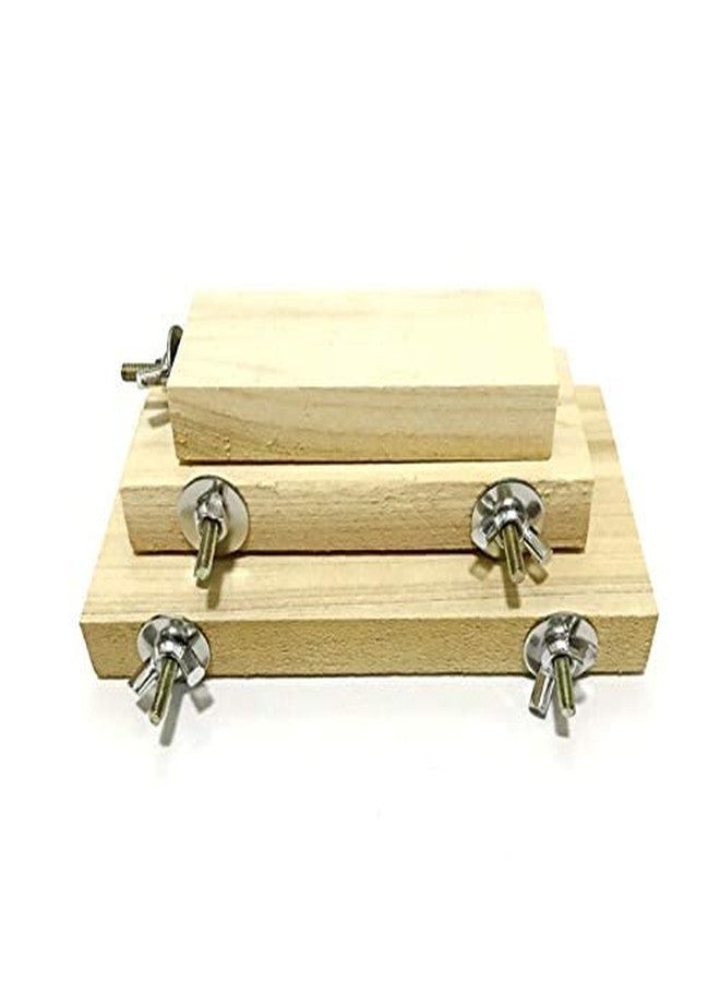 Western Era Wooden Platform, Perch Toy for Birds (Pack of 3) - Image 1